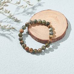 Natural Rhyolite Jasper Beaded Bracelets&nbsp;BJEW-JB06471