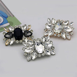 Alloy Glass Detachable Shoe Buckle Clips&nbsp;FIND-WH0423-73RG-01