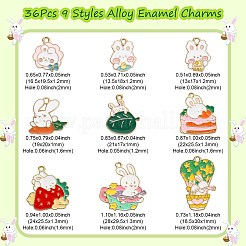 36Pcs 9 Styles Alloy Enamel Pendants&nbsp;ENAM-CJ0003-34