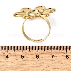Adjustable 304 Stainless Steel Open Cuff Ring Components&nbsp;STAS-P403-01H-G