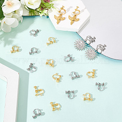 20Pcs 2 Colors 316 Surgical Stainless Steel Clip-on Earring Findings&nbsp;STAS-SC0010-45