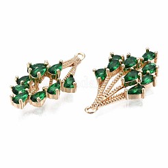 Brass Micro Pave Cubic Zirconia Pendants&nbsp;KK-R111-006-A01