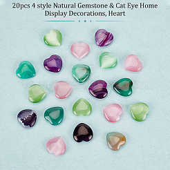20pcs 4 style Natural Gemstone & Cat Eye Home Display Decorations&nbsp;DJEW-OC0001-36
