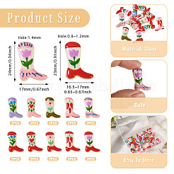 20Pcs 10 Styles Boot Baking Paint Glass Enamel Beads&nbsp;LAMP-TA0002-78A