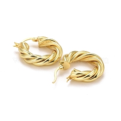 Rack Plating Brass Hoop Earrings&nbsp;EJEW-F278-10G