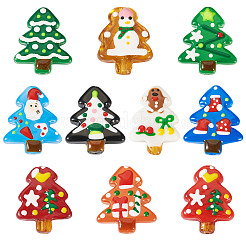 10Pcs 10 Styles Christmas Theme Handmade Lampwork Beads&nbsp;LAMP-TA0001-44B
