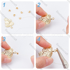 160Pcs Brass Crimp Bead Cover&nbsp;FIND-BBC0003-65A-G