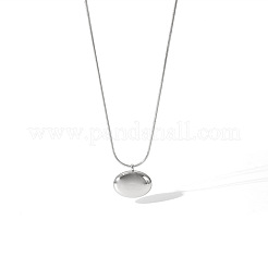 Fashion Oval 304 Stainless Steel Stud Earrings & Pendant Necklaces Sets for Women&nbsp;TU0111-1