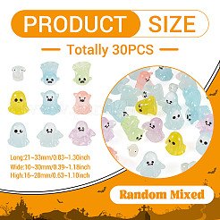 30Pcs Halloween Luminous Transparent Resin Display Decoration&nbsp;DJEW-TA0001-36