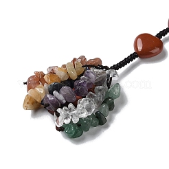 7 Chakra Heart Natural Gemstone Pendant Decoration&nbsp;HJEW-H060-03