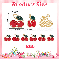 60Pcs Fruit Alloy Enamel Charms&nbsp;ENAM-UN0001-34