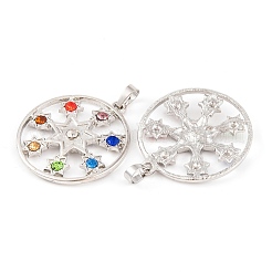Chakra Alloy Micro Pave Rhinestone Pendants&nbsp;G-NH0025-06P