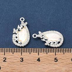 Brass Micro Pave Clear Cubic Zirconia Pendants&nbsp;KK-C168-28S