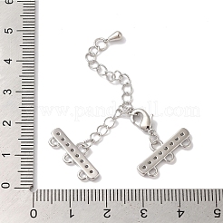 Brass Micro Pave Cubic Zirconia Chain Extender&nbsp;KK-L216-004B-P
