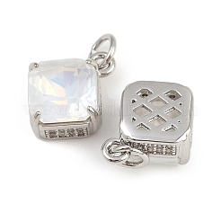 Brass Pave Cubic Zirconia Pendants&nbsp;KK-L240-07P-02