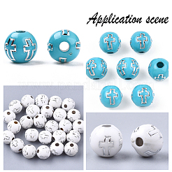 500Pcs 2 Colors Plating Acrylic Beads&nbsp;PACR-SP0001-08