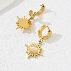 304 Stainless Steel Eight-Pointed Star Hoop Earrings&nbsp;QB3148