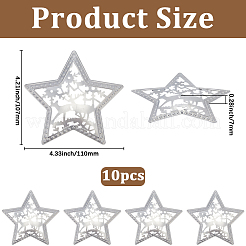 10Pcs Iron Star Ornaments&nbsp;AJEW-GF0012-09