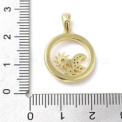 Brass Micro Pave Cubic Zirconia Pendants&nbsp;KK-F877-02G