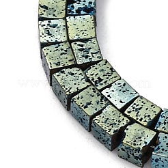 Electroplated Natural Lava Rock Beads Strands&nbsp;G-A256-B01-02A