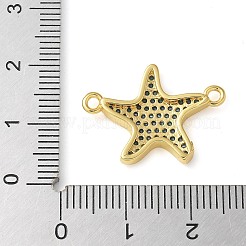 Brass Micro Pave Deep Sky Blue Cubic Zirconia Connector Charms&nbsp;KK-C086-14G-02