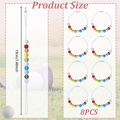 8Pcs Elastic Cords and Glass Golf Beads Count Stroke Score Counter&nbsp;HJEW-DR00086