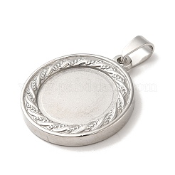 Non-Tarnish 304 Stainless Steel Pendants Cabochon Settings&nbsp;STAS-L272-002P