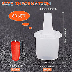 80Pcs PP Plastic Glue Bottle Replacement Tip Caps&nbsp;FIND-BC0003-59