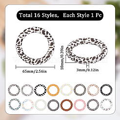 16Pcs 16 Colors Silicone Beads&nbsp;SIL-SC0001-78