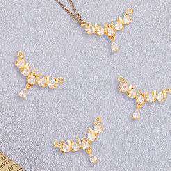 8Pcs Brass Micro Pave Cubic Zirconia Pendants&nbsp;KK-BBC0019-42