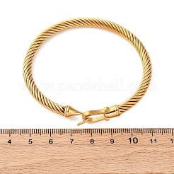 Twisted 304 Stainless Steel Bangles for Women&nbsp;BJEW-P352-01G