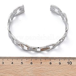 304 Stainless Steel Hollow Cuff Bangles for Women&nbsp;BJEW-B108-05G