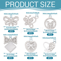 24Pcs 6 Styles Alloy Crystal Rhinestone Pendants&nbsp;FIND-TA0006-20P