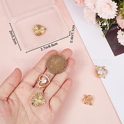 9Pcs 3 Style Brass Micro Pave Clear Cubic Zirconia Pendants&nbsp;ZIRC-BBC0002-13