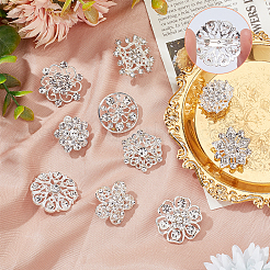 9pcs 9 style Rhinestone Flower Lapel Pins&nbsp;JEWB-NB0001-18