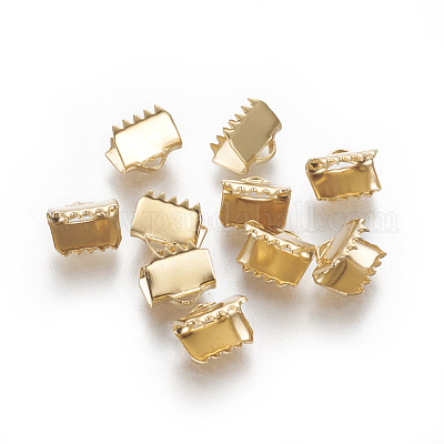 304 Stainless Steel Ribbon Crimp Ends&nbsp;STAS-E471-05C-G-1