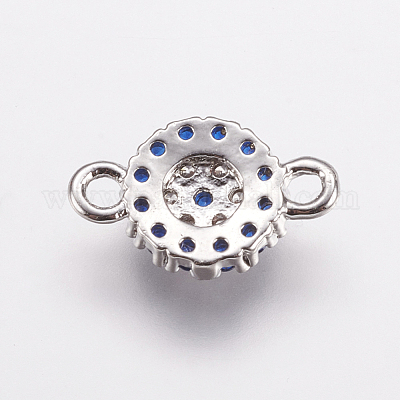 Brass Micro Pave Cubic Zirconia Links&nbsp;ZIRC-E143-47-1