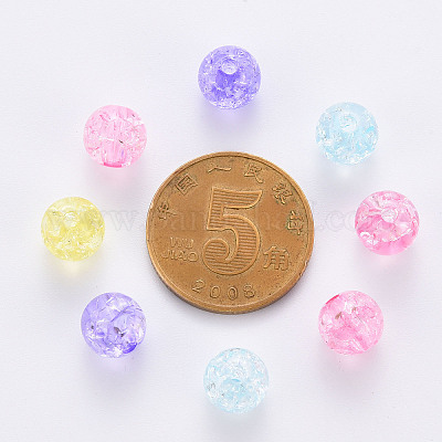 Transparent Crackle Acrylic Beads&nbsp;X-MACR-S370-G8mm-1