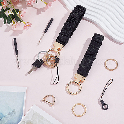 Alloy Polyester Keychains Clasps Making&nbsp;KEYC-WH0021-105-1