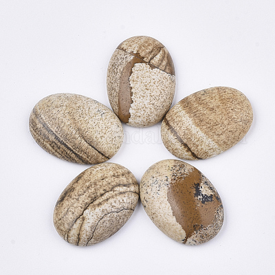 Natural Picture Jasper Cabochons&nbsp;G-S349-25A-01-1