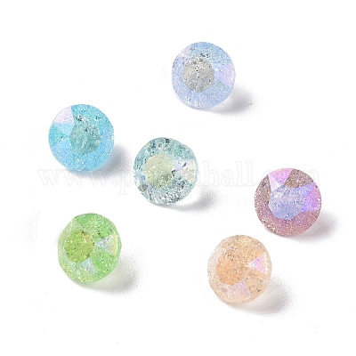 Crackle Moonlight Style Glass Rhinestone Cabochons&nbsp;X-RGLA-J014-C-IO-1
