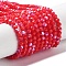 Opaque Glass Beads Strands, Faceted(32 Facets), Round, Red, 3mm, Hole: 0.8mm, about 163~166pcs/strand, 50~51cm
