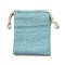 Rectangle Cloth Packing Pouches, Drawstring Bags, Sky Blue, 11.8x8.75x0.55cm