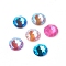 Glass Rhinestone Cabochons, Mocha Fluorescent Style, Flat Back, Faceted, Fluorescent, Half Round, Mixed Color, 5x2mm