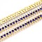 Iron Rhinestone Cup Chains, with Spool, Golden, Dark Blue, 8.5x3mm, about 14.99 Feet(4.57m)/Roll
