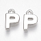 Brass Charms, Letter, Nickel Free, Real Platinum Plated, Letter.O, 8.5x5x1.5mm, Hole: 0.8mm