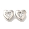 Brass Micro Pave Cubic Zirconia, Star, Oval, Heart, Hexagon, Beads, Nickel Free, Platinum, 7x8x3.5mm, Hole: 0.9mm