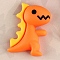 Dinosaur Opaque Flatback Resin Cabochons, for DIY Craft Making, Dark Orange, 22x15mm