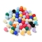 Rubberized Style Imitated Silicone Acrylic Beads, Round, Mixed Color, 8x7.5mm, Hole: 1.6mm, about 1923pcs/500g