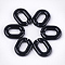 Acrylic Linking Rings, Quick Link Connectors, For Jewelry Chains Making, Oval, Black, 19x14x4.5mm, Hole: 11x5.5mm, about 680pcs/500g